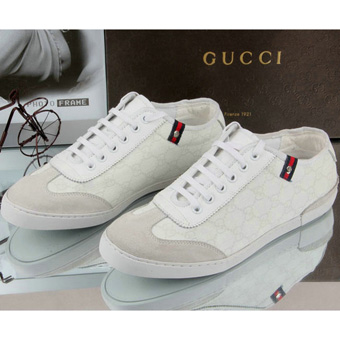 グッチ 靴 スーパーコピー GUCCI メンズ　GGキャンバス ホワイト/ウススミ 200042